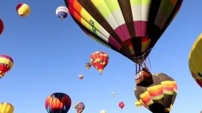 Hot air balloons in the sky