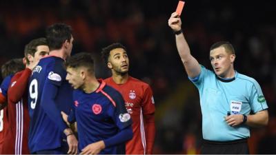 Hearts' Kyle Lafferty sent off