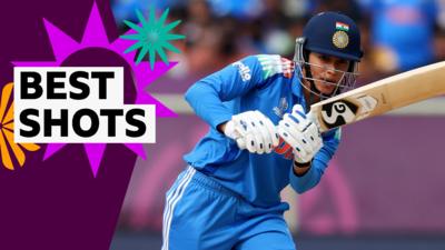 Smriti Mandhana of India plays a shot