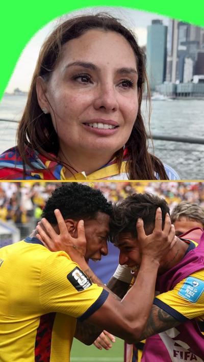 Ecuador fan split with players celebrating