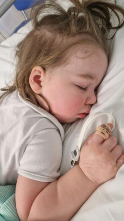 Child on a hospital bed