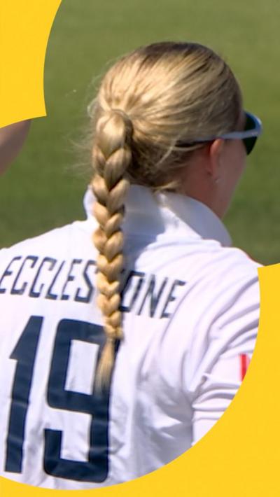 Sophie Ecclestone after getting wickets 