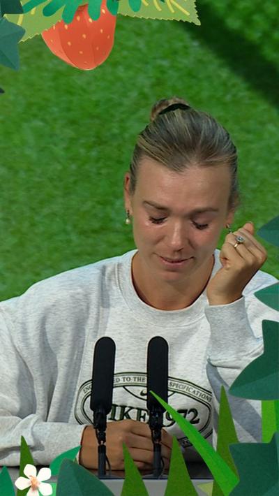 Katie Boulter is visibly emotional after her first round exit from Wimbledon