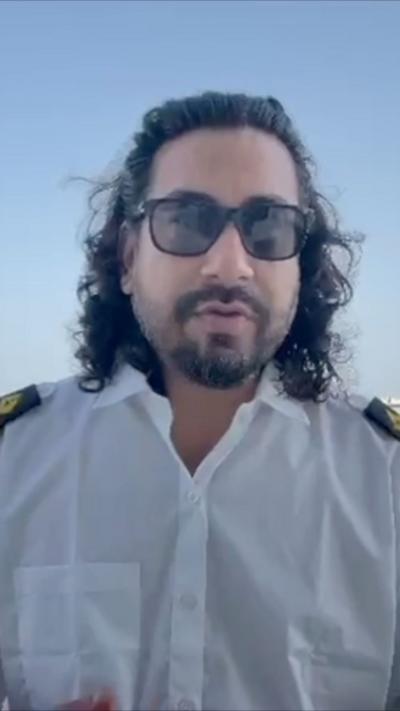 Close-up of captain from Strait of Hormuz ship