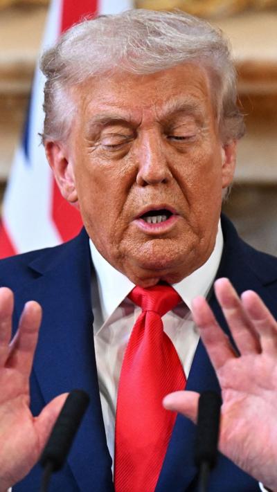 Close up of US President Donald Trump