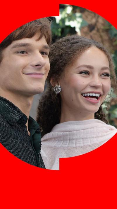 Mason Thames and Nico Parker smiling at the camera 