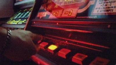 A gambling arcade machine.