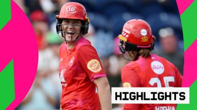 Em Arlott and Georgia Wareham laugh after beating MI London