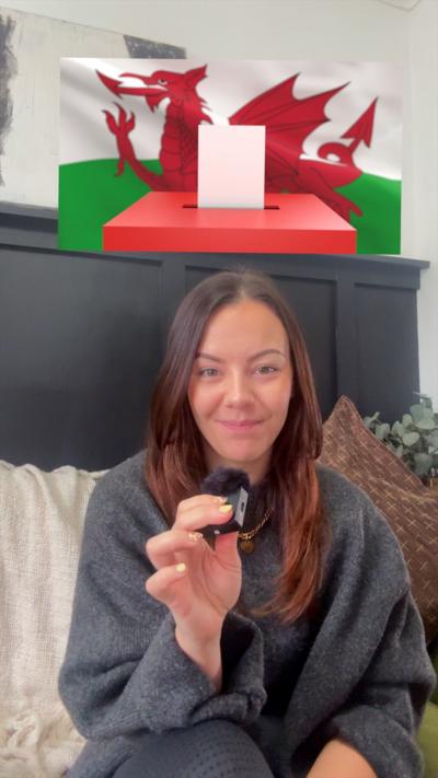 Girl talking about politics on her sofa