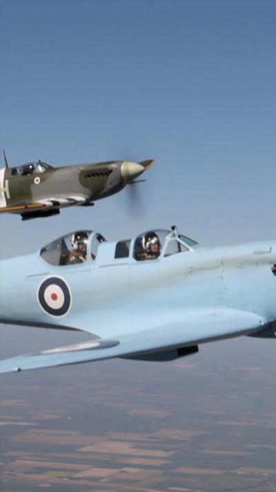 Spitfire K5054 arriving at RAF Coningsby