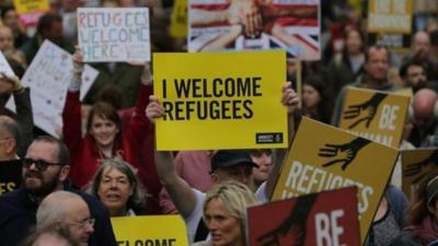 People march in London