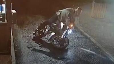 Drunk driver falls off motorbike