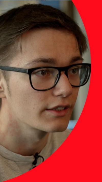 Young man wearing glasses