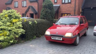 The car on a driveway