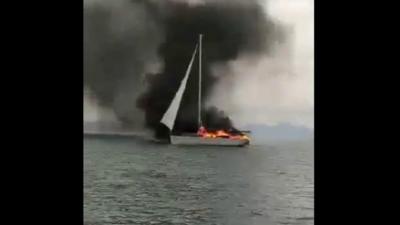 yacht fire