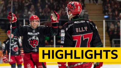 Cole Ully celebrates for Cardiff Devils