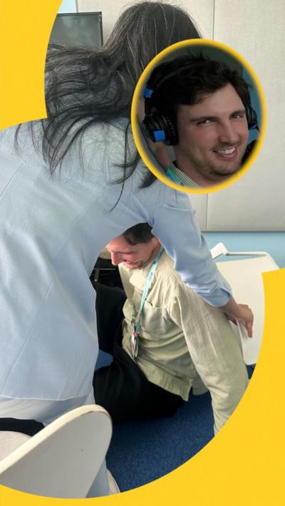 Steven Finn falls over