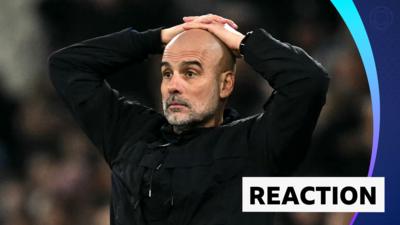 Pep Guardiola with his hands on his head