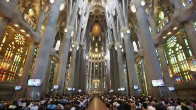 Service for Barcelona attack victims inside the Sagrada Familia cathedral - 20 August 2017