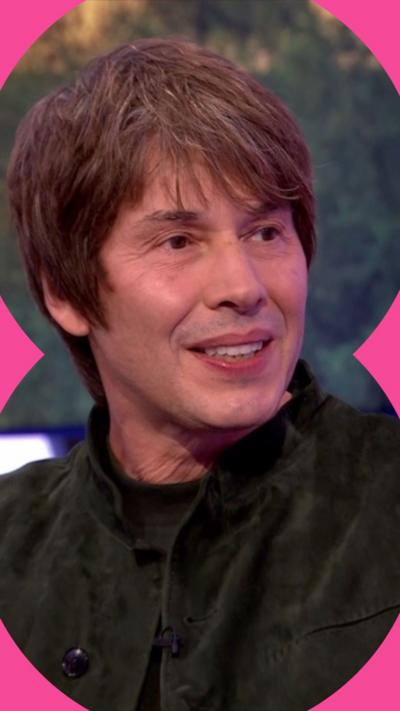 Brian Cox wearing black blazer in The One Show studio