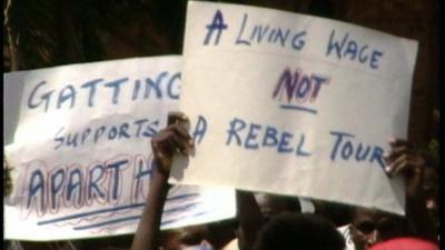 Anti-apartheid protests during the 1990 Rebel cricket tour of South Africa