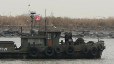 North Korean barge