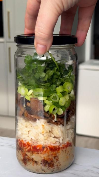 A jar of ingredients 