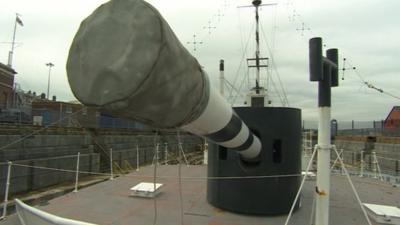 Restored gun onboard HMS M33