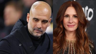 Pep Guardiola and Julia Roberts