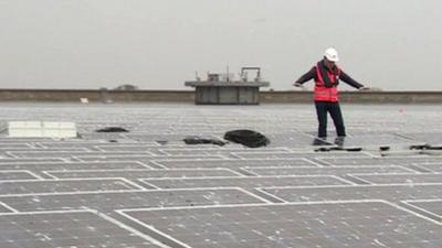 Floating solar panels