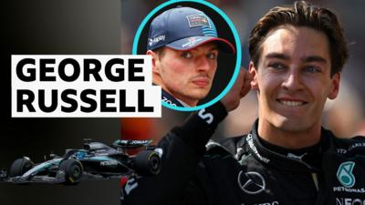 George Russell and Max Verstappen