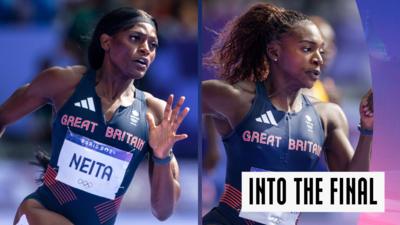 Dina Asher-Smith and Daryll Neita in action 