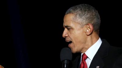 President Obama singing