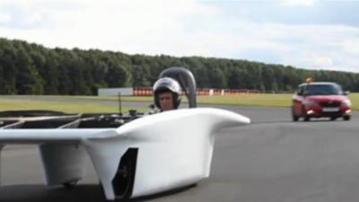 Solar car on test run