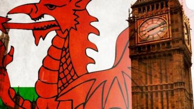 Welsh flag and Westminster