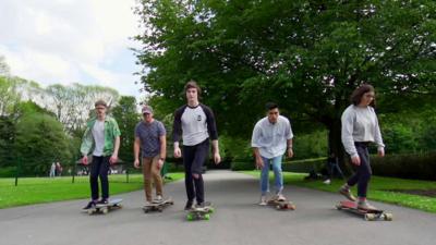 Members of the Skateboarding Society at the University of Sheffield