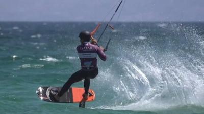 Person kiteboarding