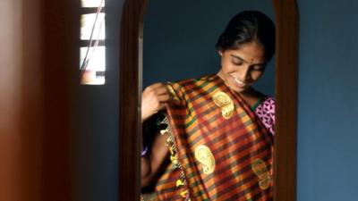 Woman wearing a sari