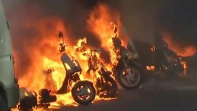 burning scooters