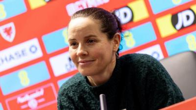 Rhian Wilkinson at a press conference