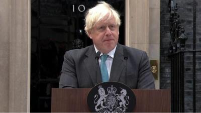 Boris Johnson speaks outside No 10 Downing Street