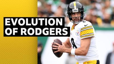 Aaron Rodgers prepares to throw for the Pittsburgh Steelers.