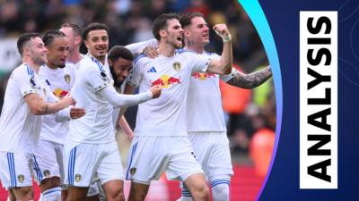 Leeds United celebrating