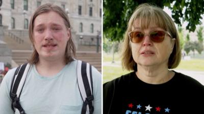 Two people are talking about the death of Melissa Hortman.