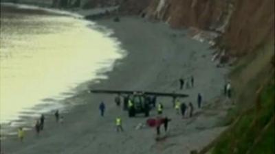 Plane on beach