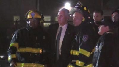 Mike Pence at LaGuardia airport