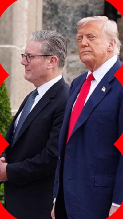 Trump and Starmer stand side by side