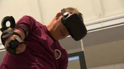Using the virtual reality headset