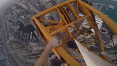 James Kingston POV footage of Dubai skyscraper climb