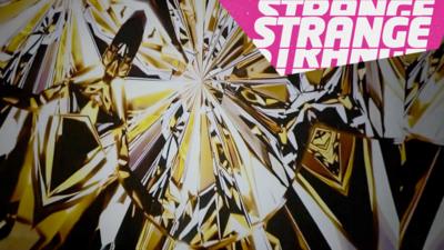 Abstract digital art and the Strange logo